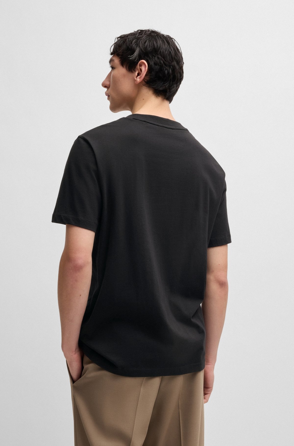 COTTON-JERSEY T-SHIRT WITH GEOMETRIC LOGO EMBROIDERY - 5
