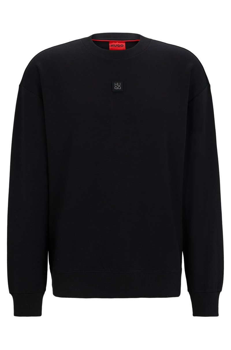 STRETCH-COTTON REGULAR-FIT SWEATSHIRT WITH STACKED LOGO 1