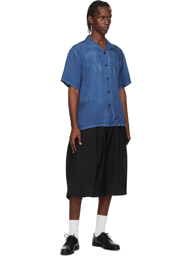 TOGA VIRILIS Blue Cupra Stripe S/S Shirt outlook