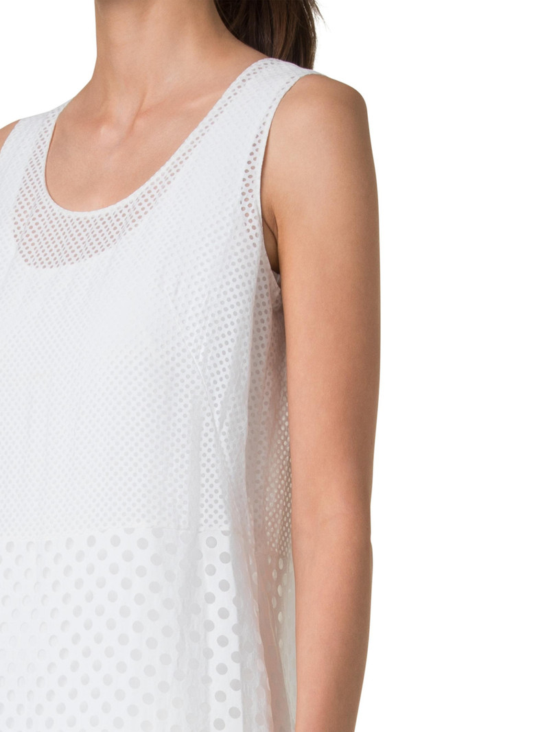 Women's Polka Dot Sleeveless A-Line Midi-Dress - Cream 6