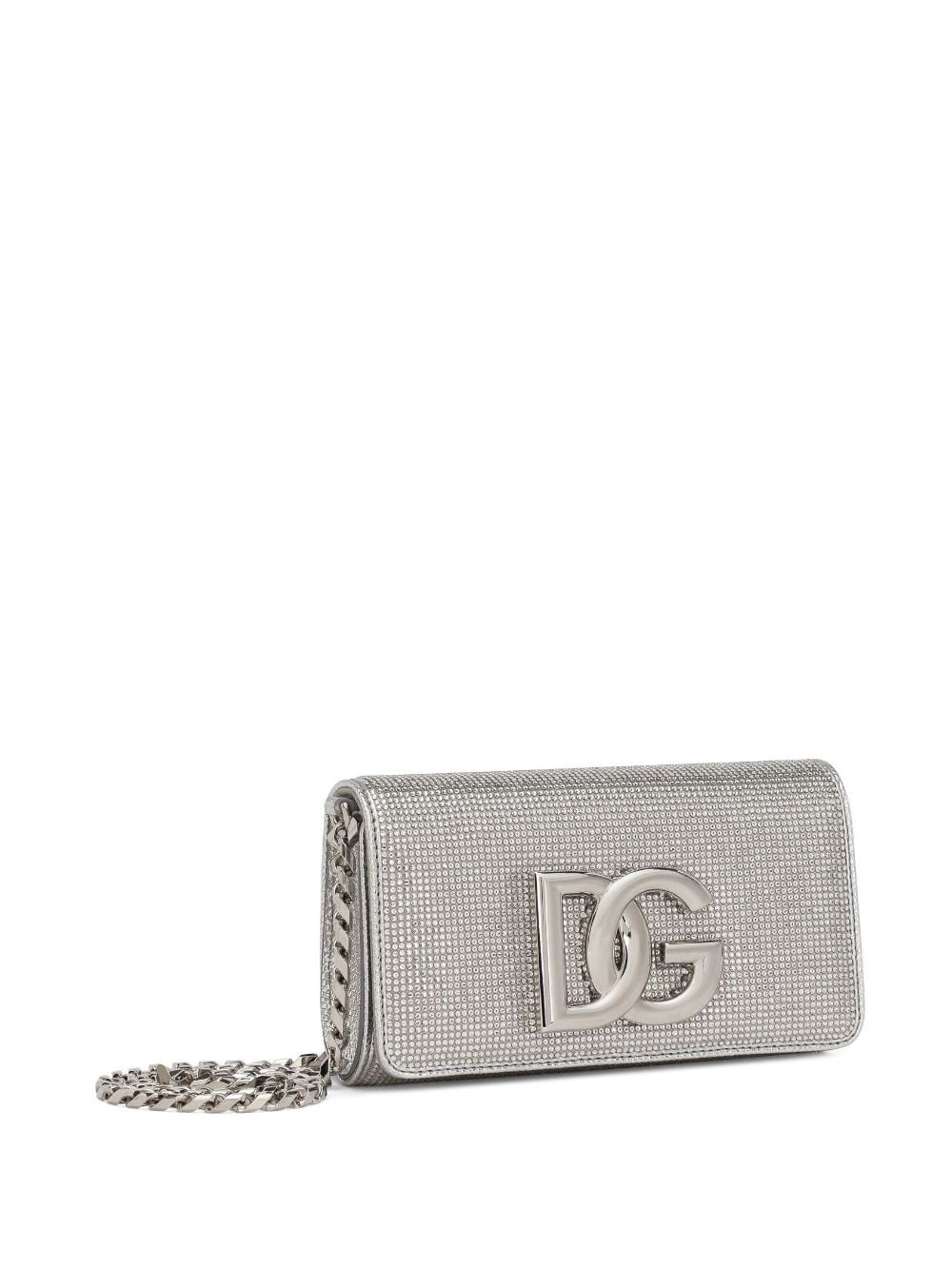 logo-plaque crystal-embellished crossbody bag - 4