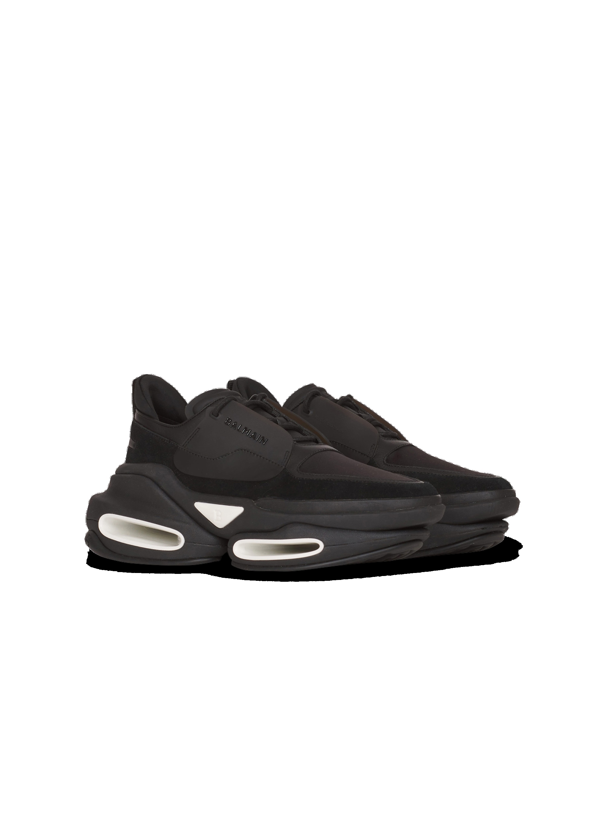 Balmain x Dogpound -Leather and knit B-Bold low-top sneakers with straps - 6