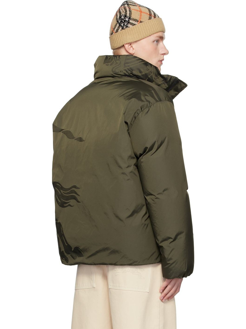 Khaki EKD Nylon Puffer Down Jacket 3