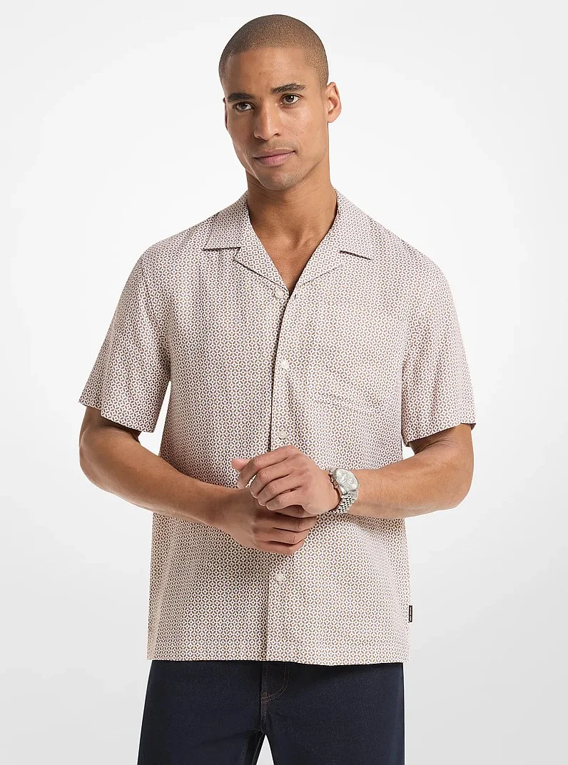 Tile Print Linen Shirt - 1