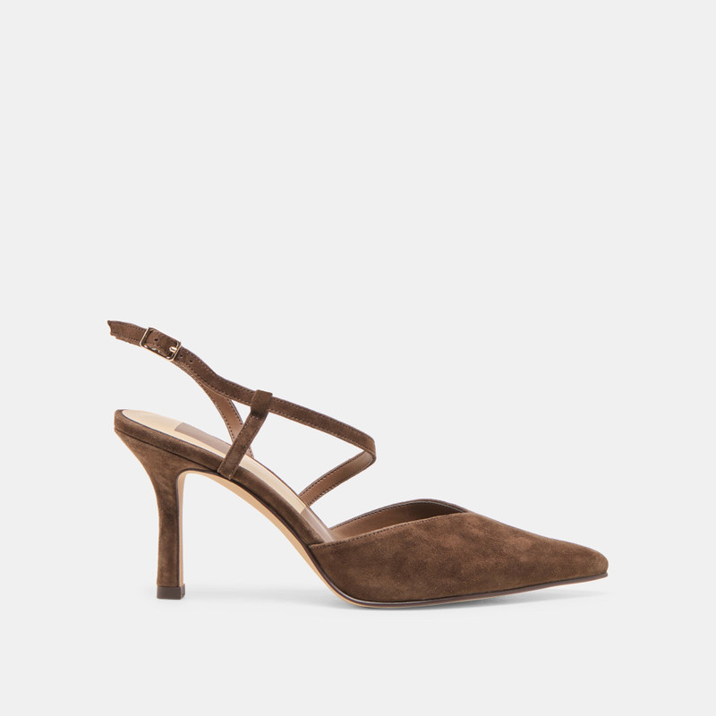 KAMRA HEELS DK BROWN SUEDE 1