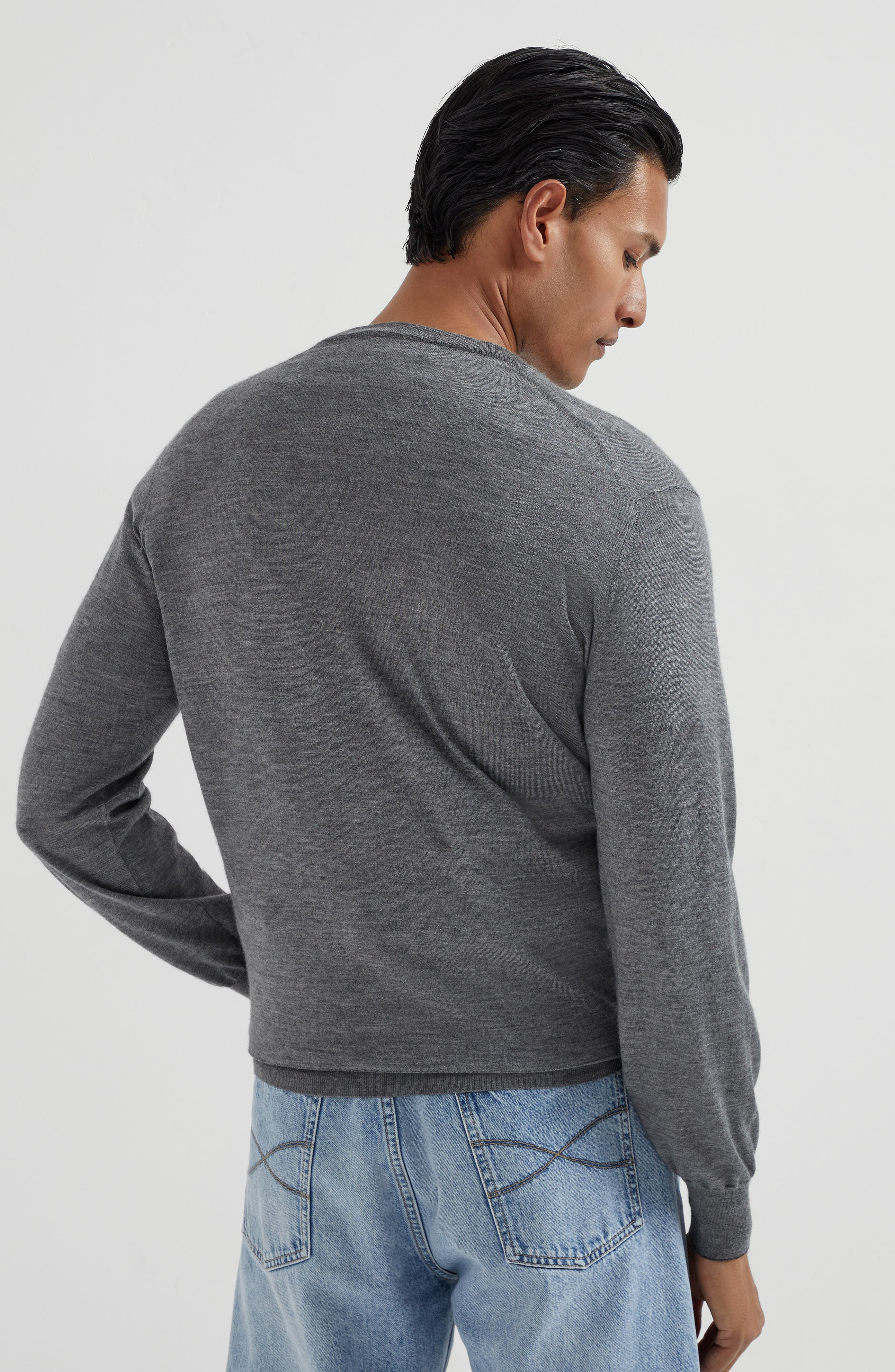 Brunello Cucinelli Cashmere and silk sweater in Dark Grey at Nordstrom - 3