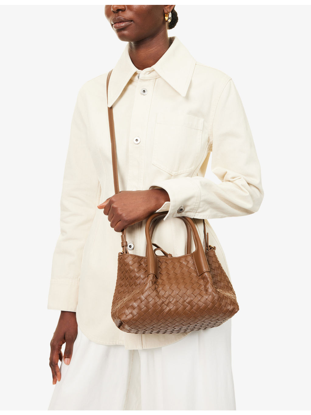 Small Pinoteca Intreacciato Leather Shoulder Bag - 3