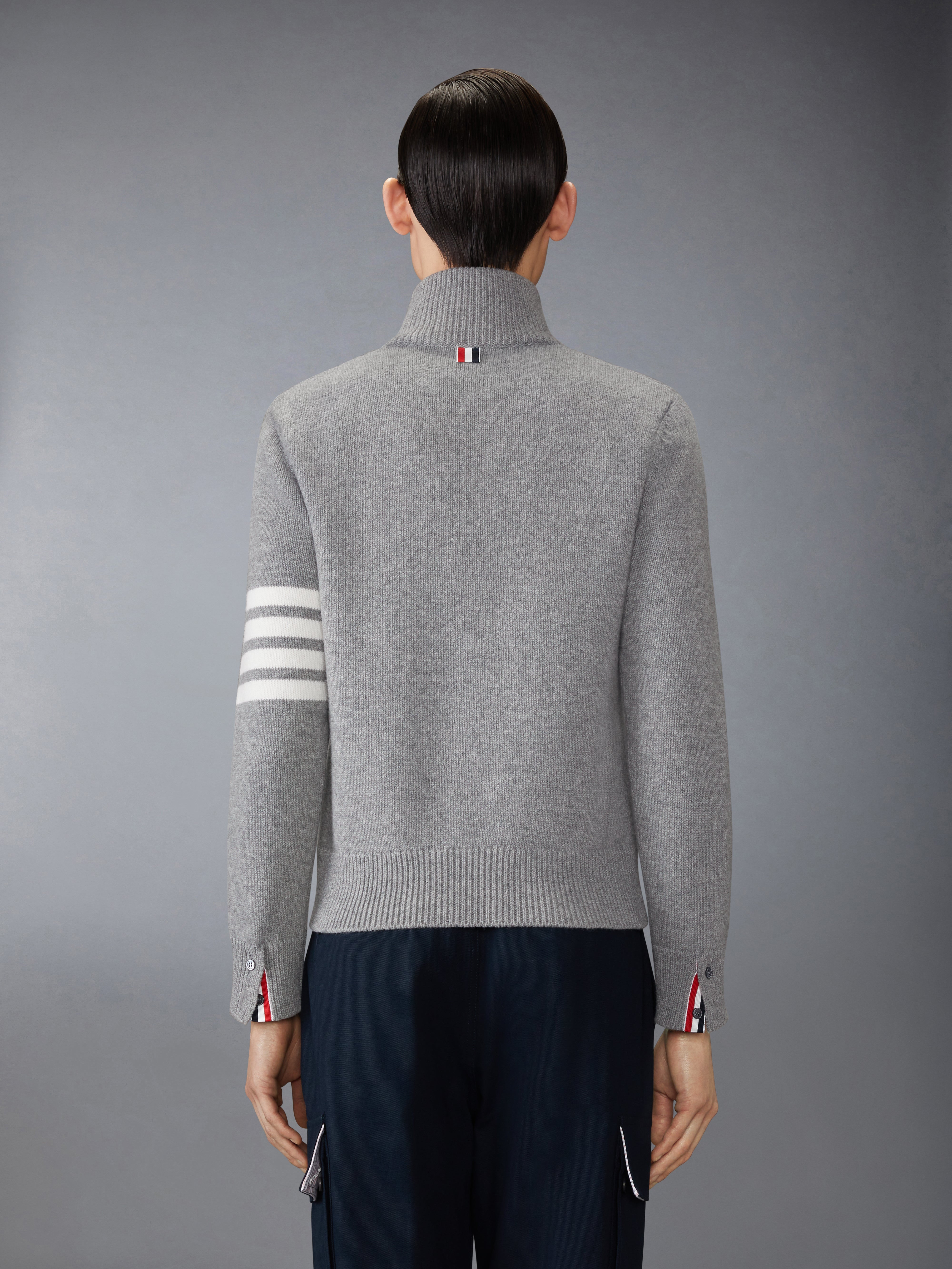 MERINO WOOL 4-BAR FUNNEL NECK PULLOVER - 3
