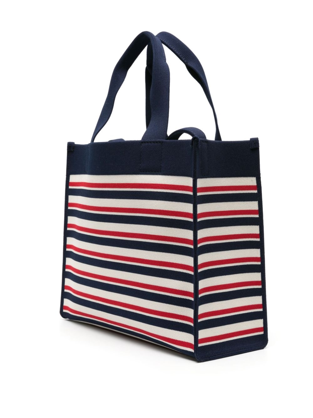 Marni logo-patch jacquard-striped tote bag | REVERSIBLE