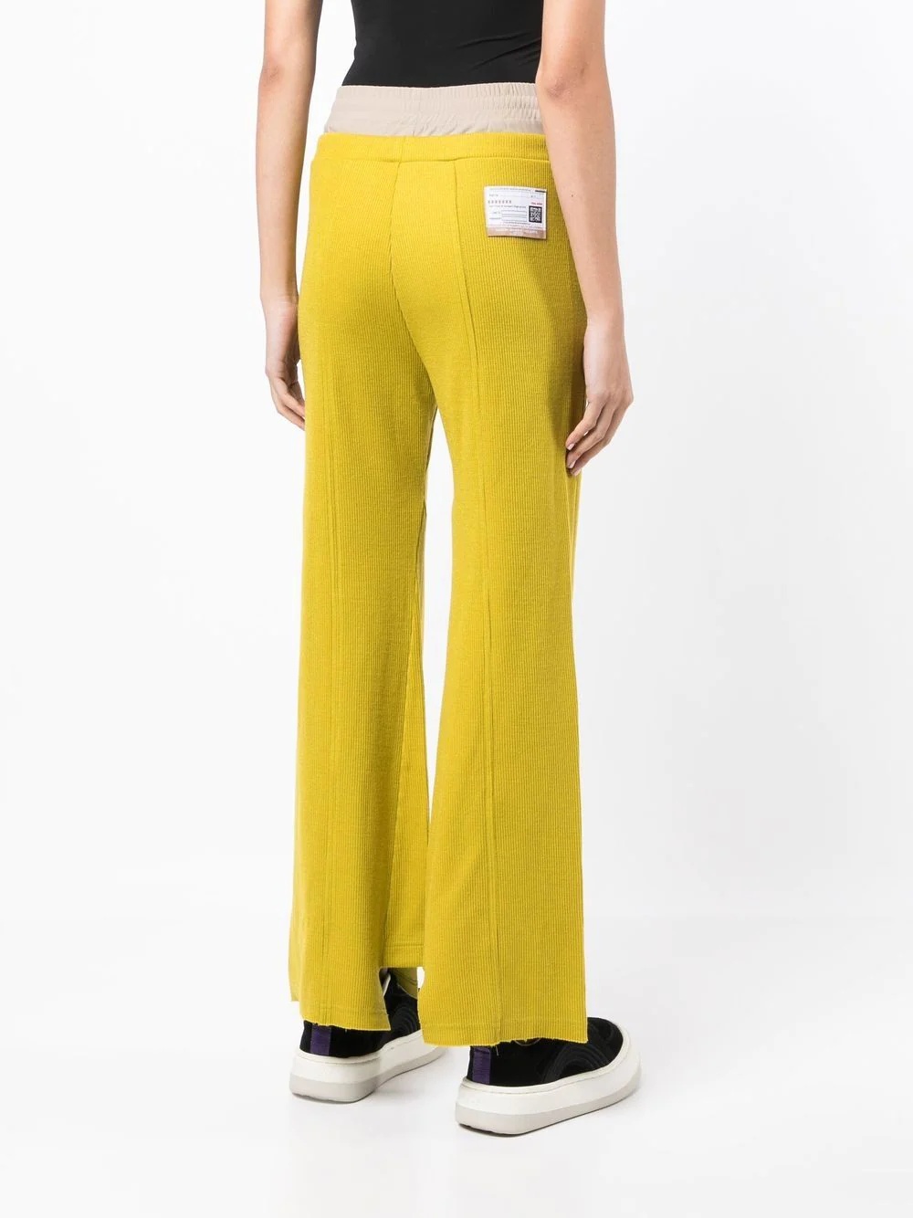 logo-patch flared trousers - 4