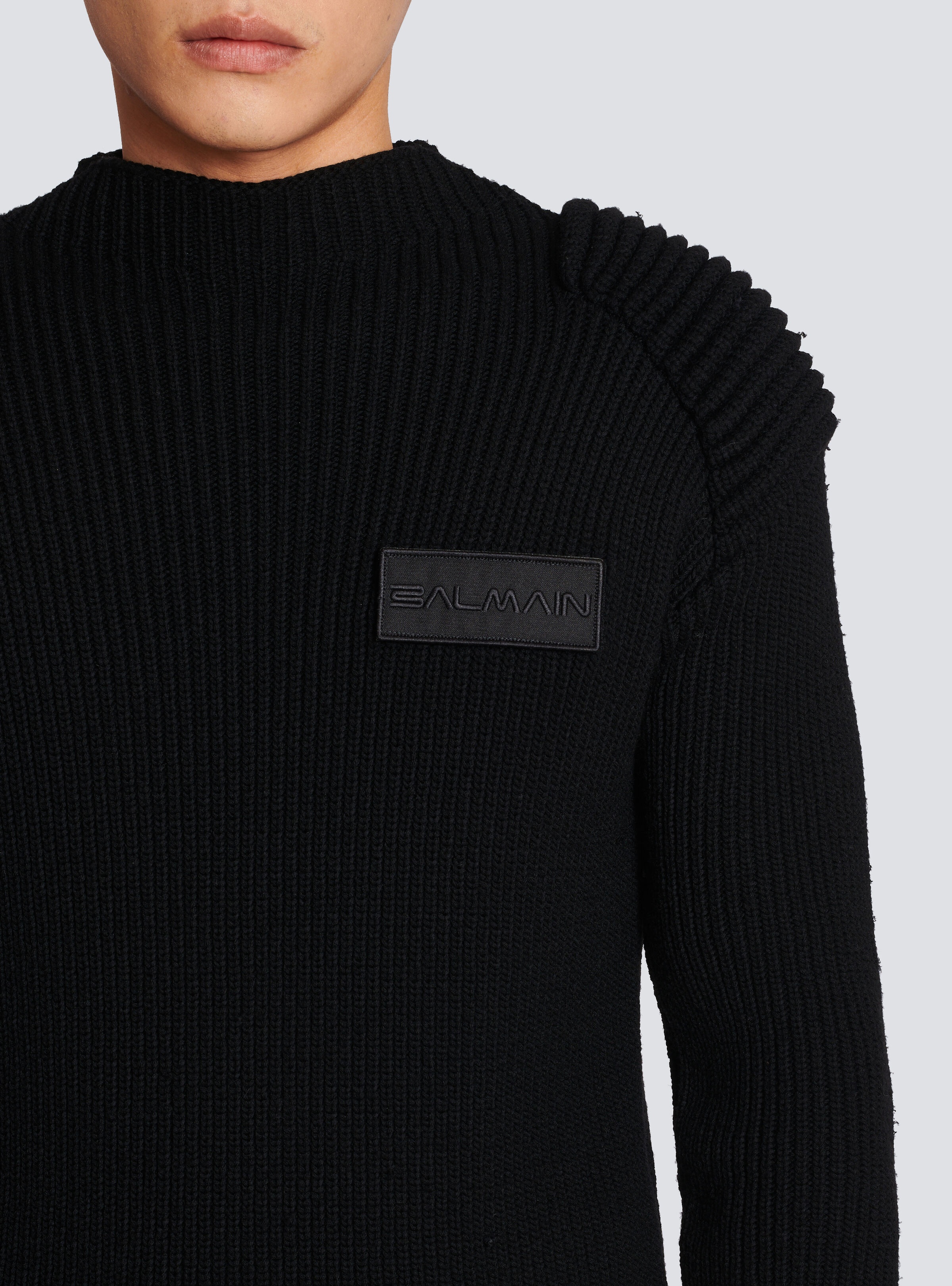 Wool jumper with Balmain logo - 6
