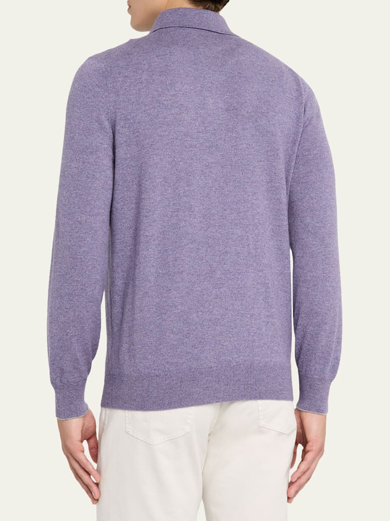 Brunello Cucinelli Men's Premium Cashmere Polo Sweater outlook