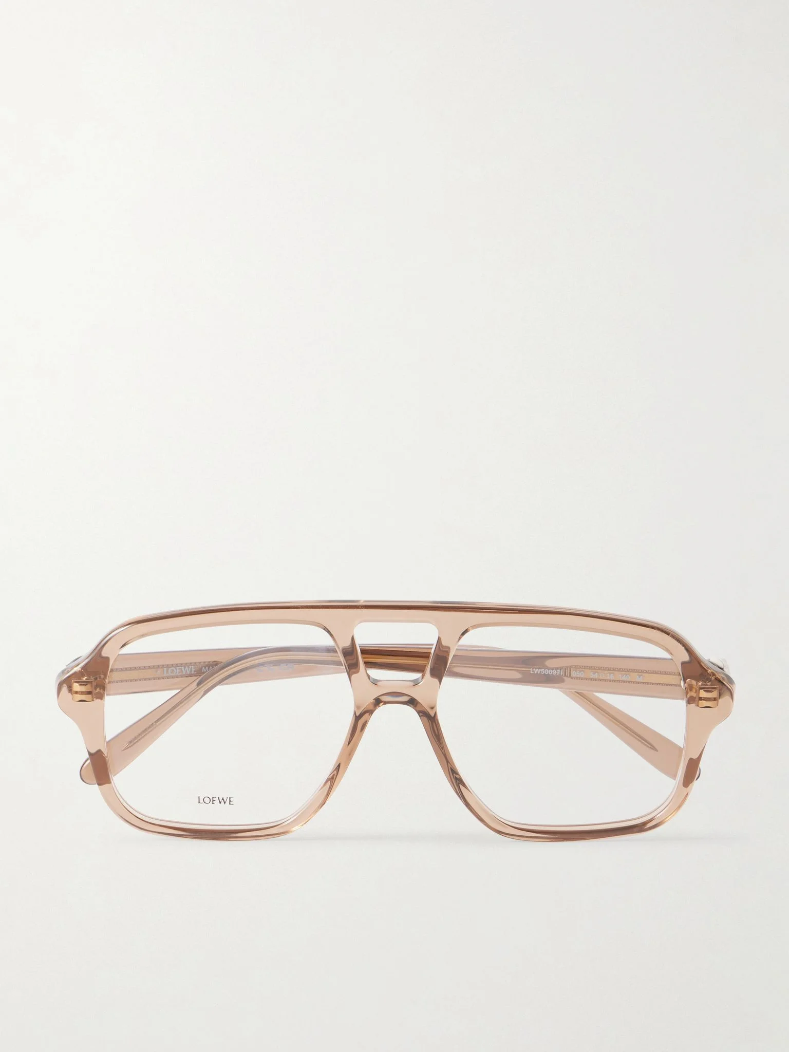 Slim Rectangular Aviator-Style Acetate Glasses Brown - 1