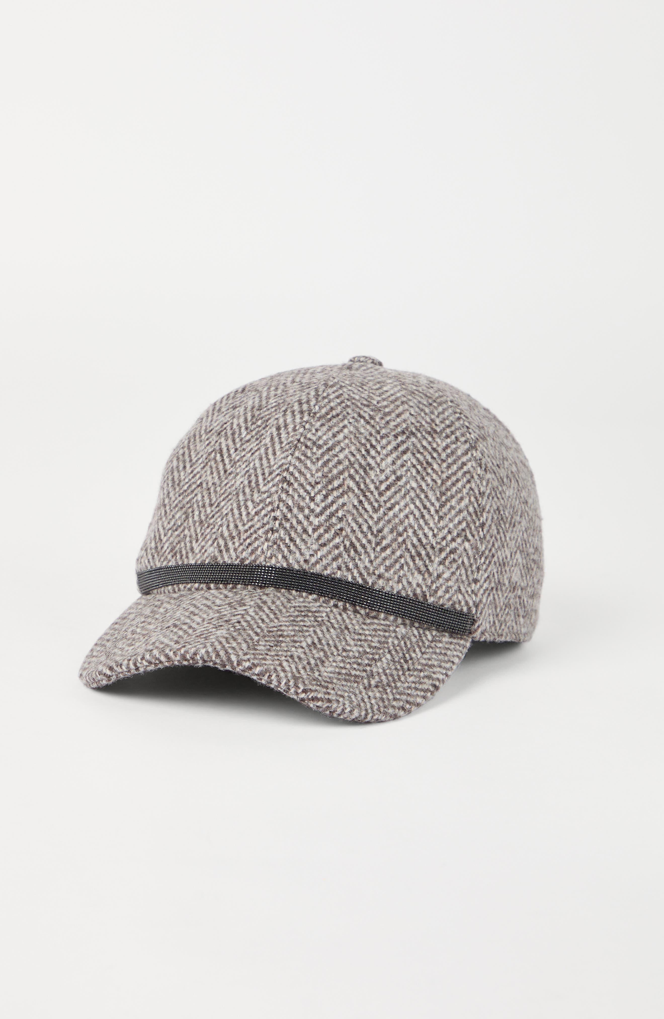 Brunello Cucinelli Tweed baseball cap with monili in Brown at Nordstrom - 2