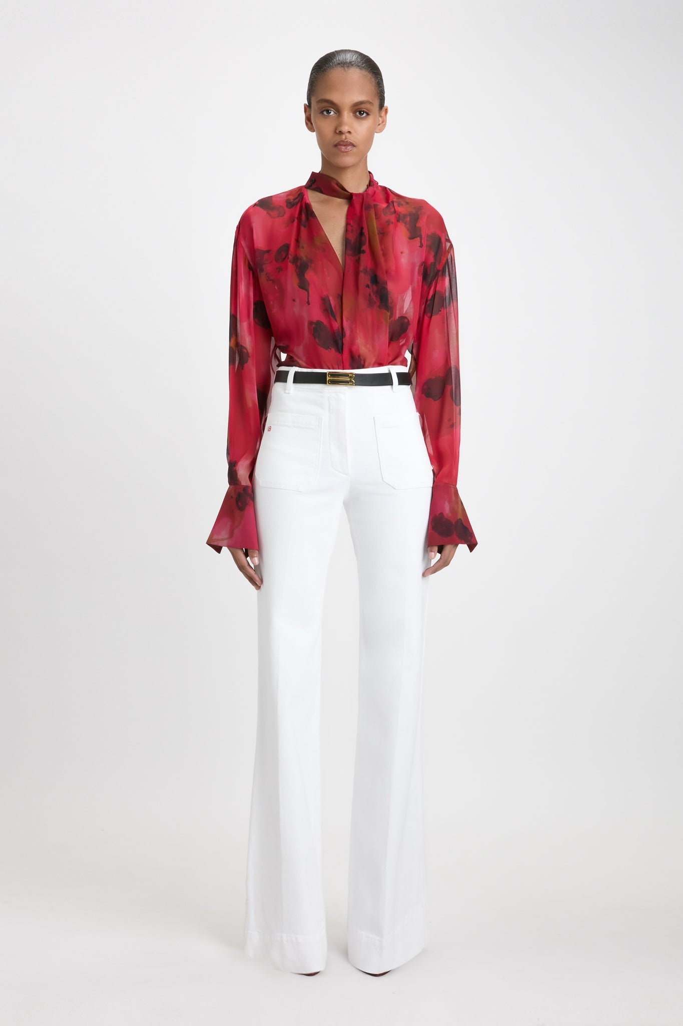 Alina High Waisted Jean In Washed White - 2