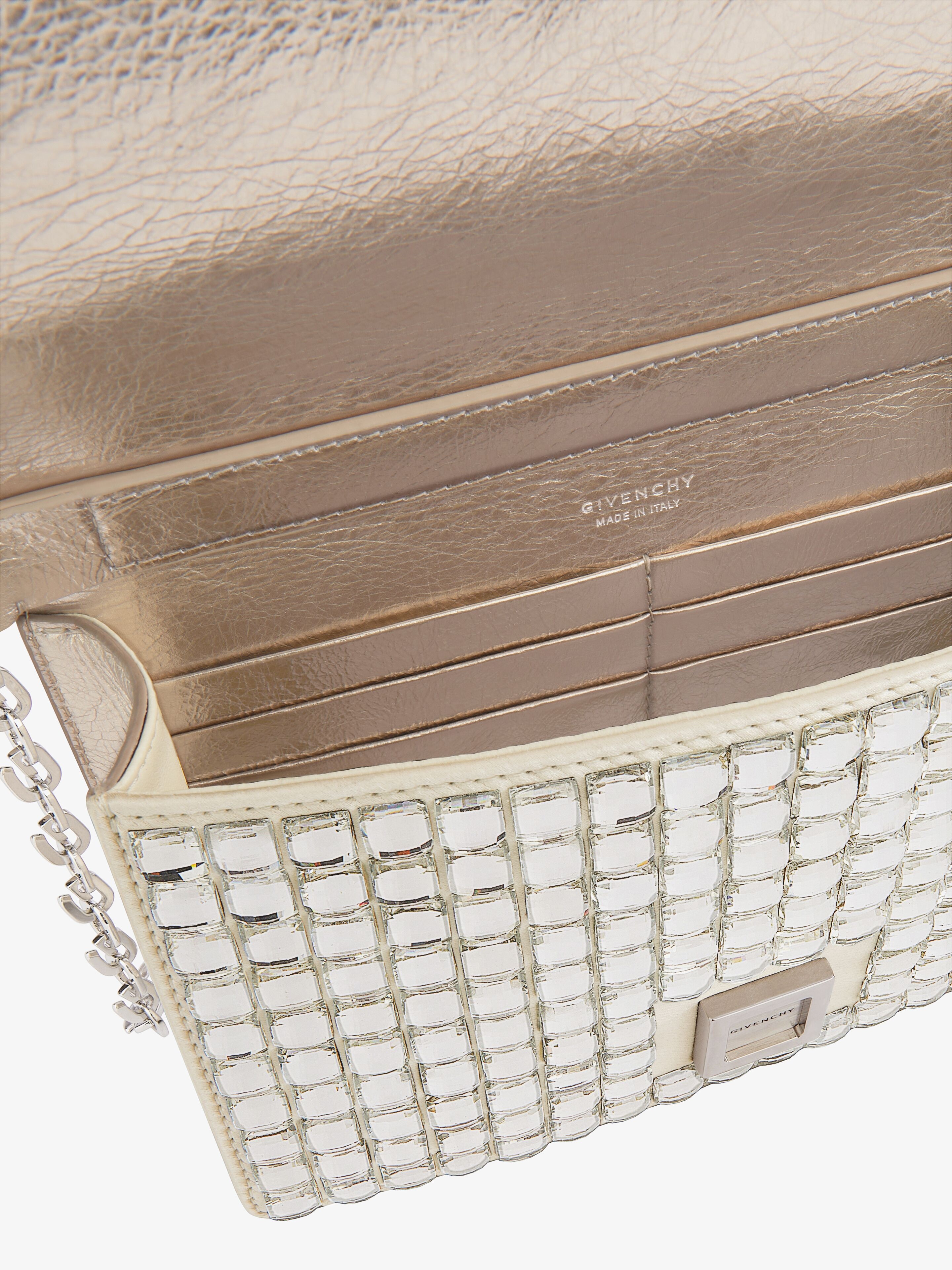 SMALL 4G BAG IN SATIN WITH STRASS AND CHAIN - 5