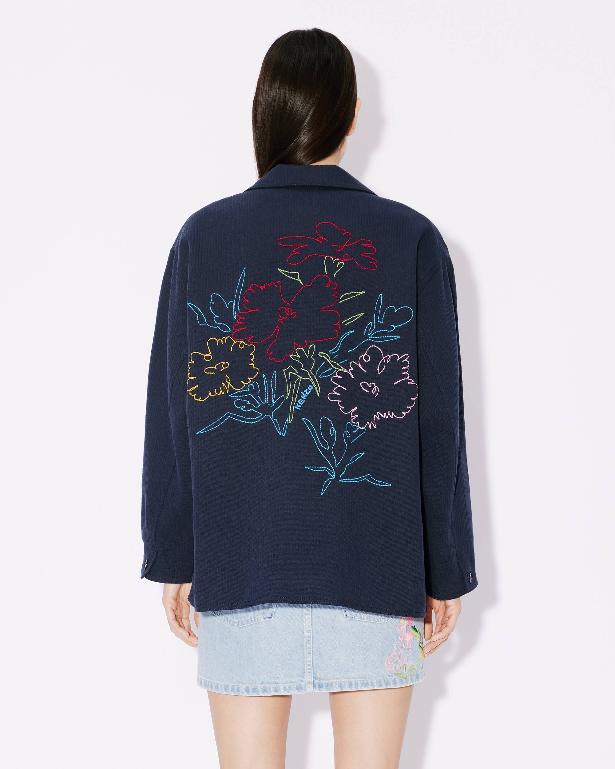 'KENZO Drawn Flowers' embroidered workwear jacket - 4