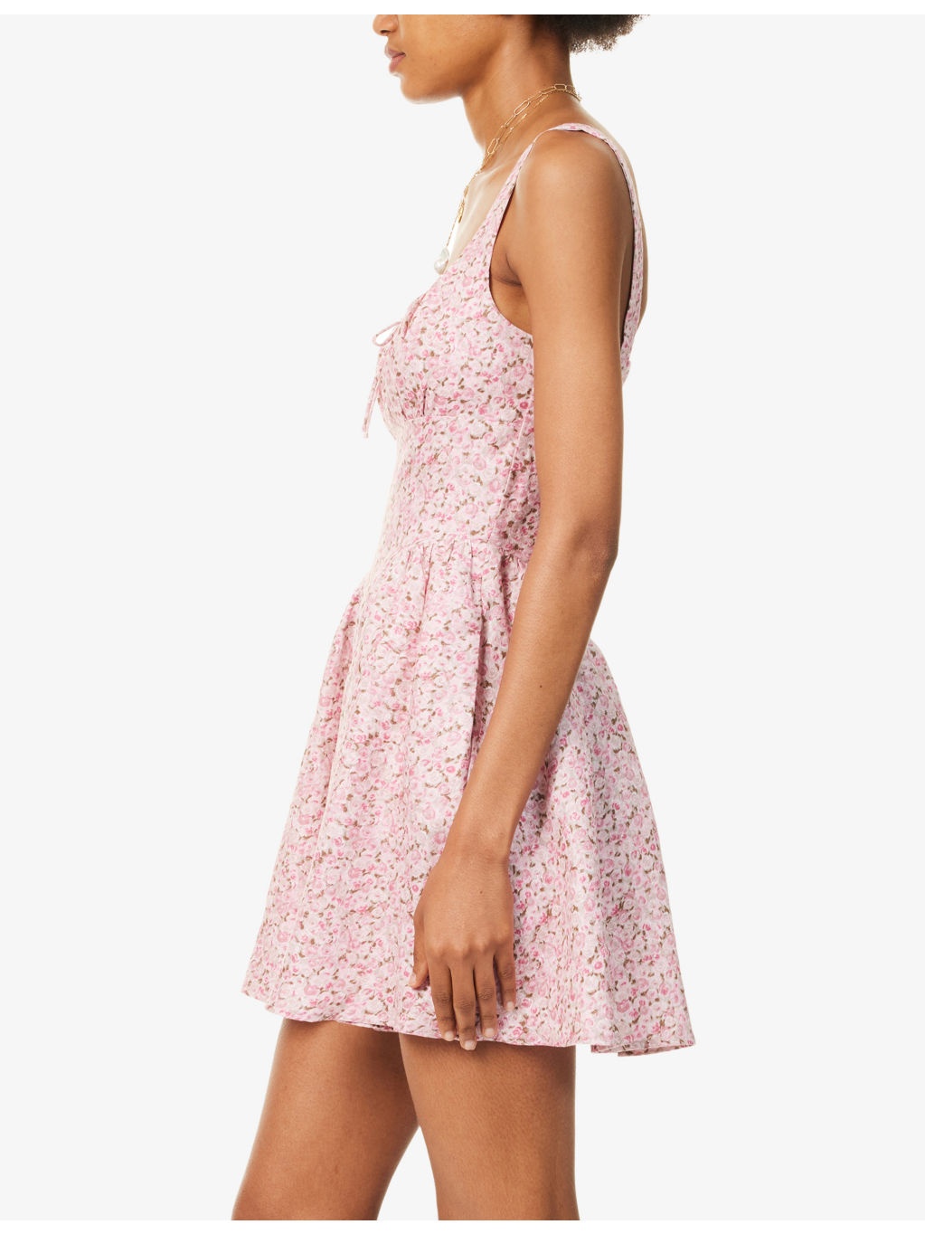 Daria Floral Linen Mini Dress - 3