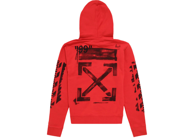 Off-White OFF-WHITE Diag Stencil Hoodie Red/Black outlook