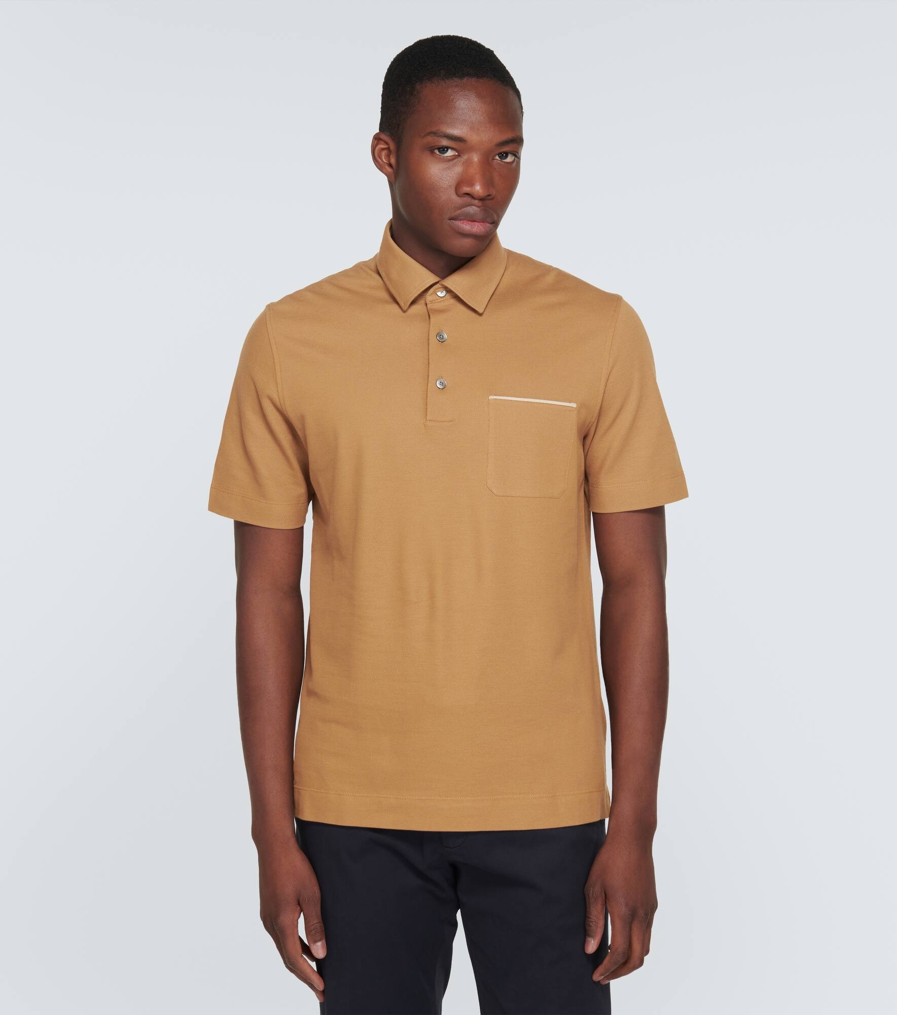 Cotton piqué polo shirt - 3