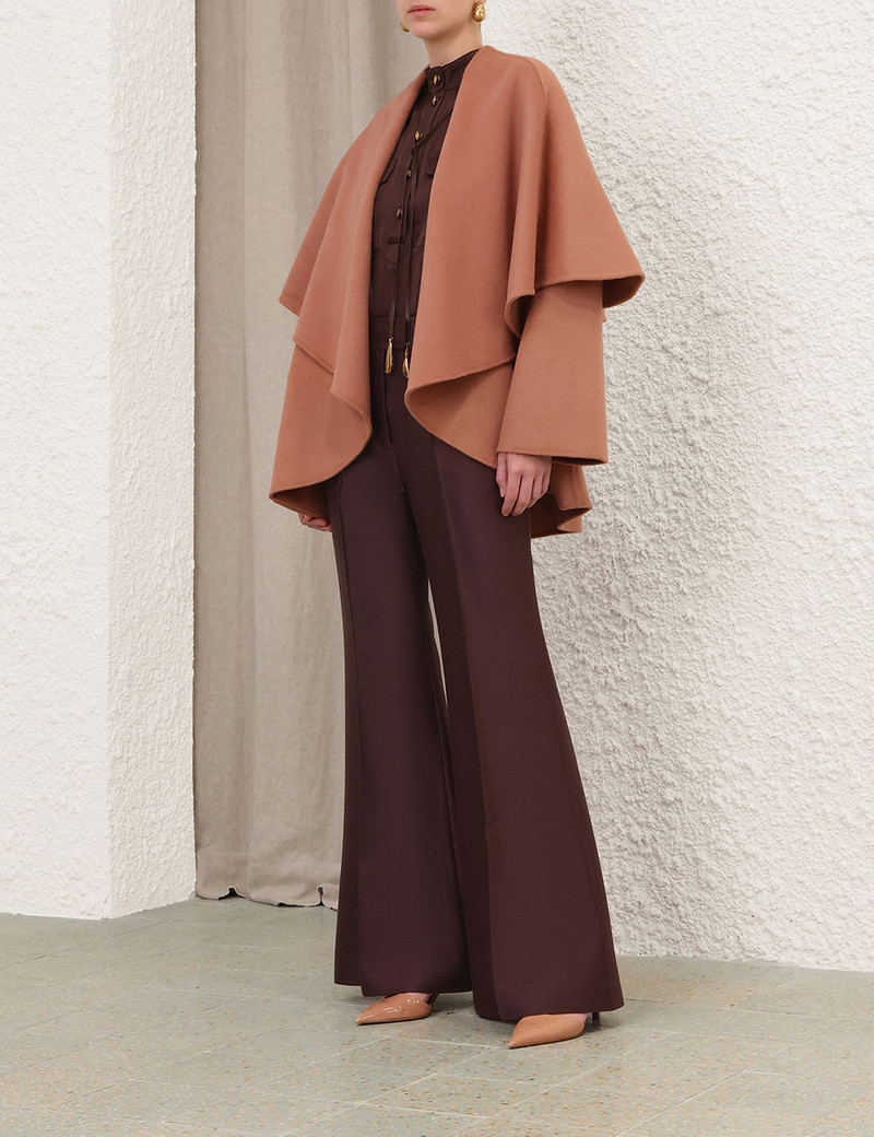 LUNA WOOL TIE NECK CAPE 3