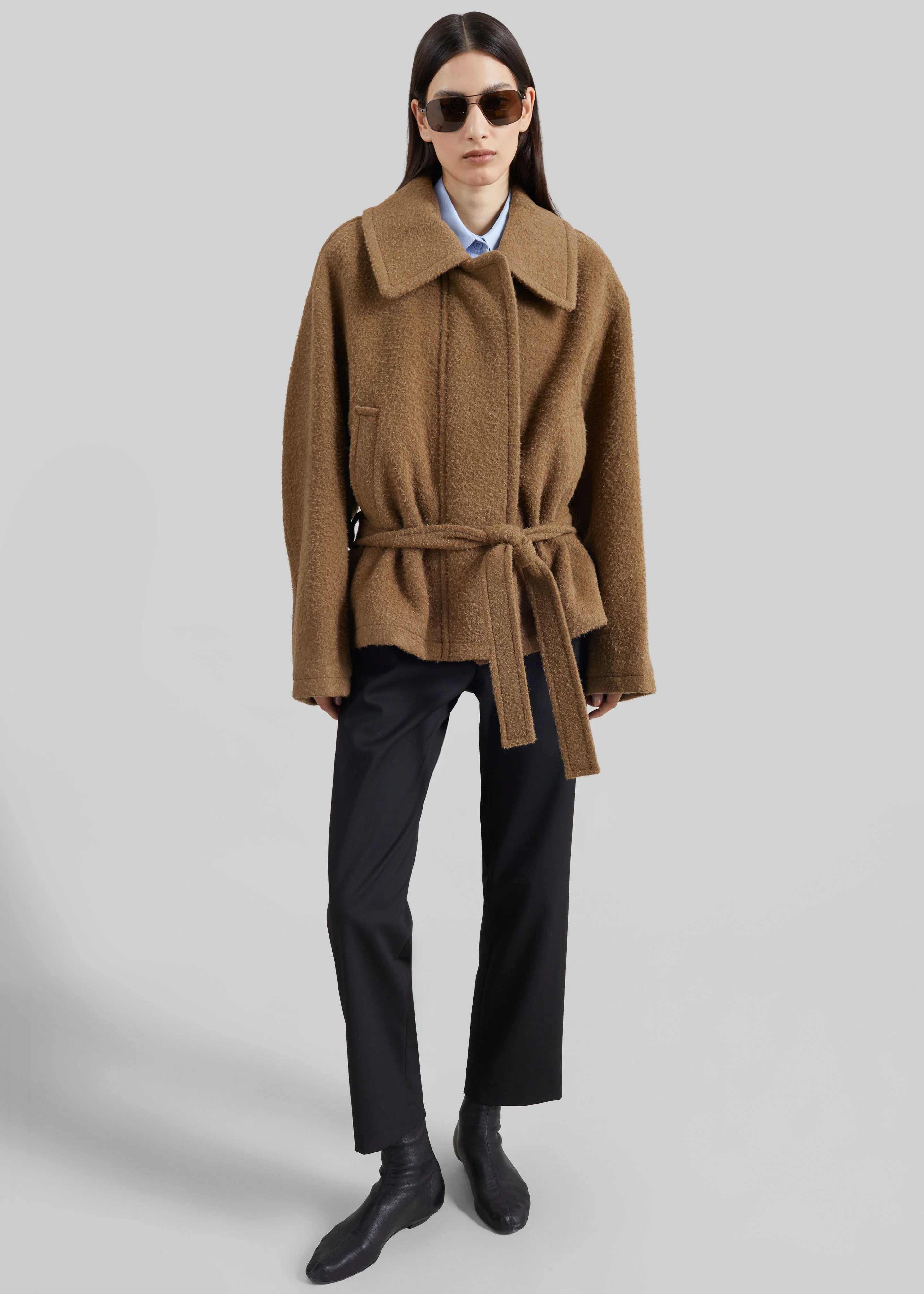 Low Classic Low Waist Belted Coat - Khaki Brown - 1