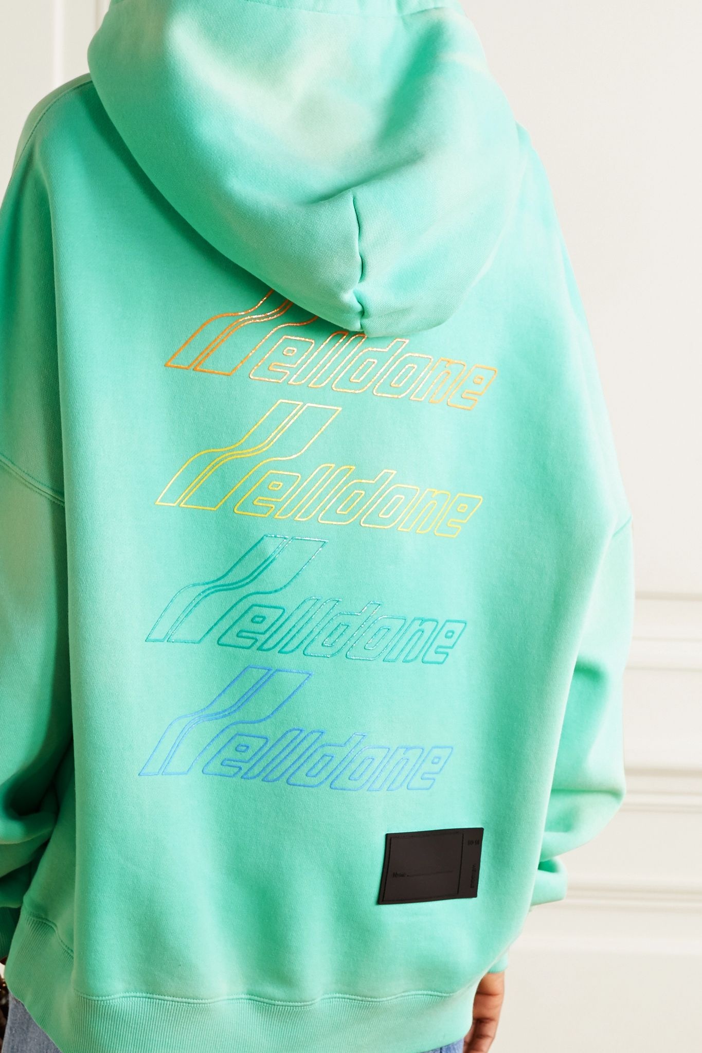 Oversized printed appliquéd cotton-blend jersey hoodie - 4