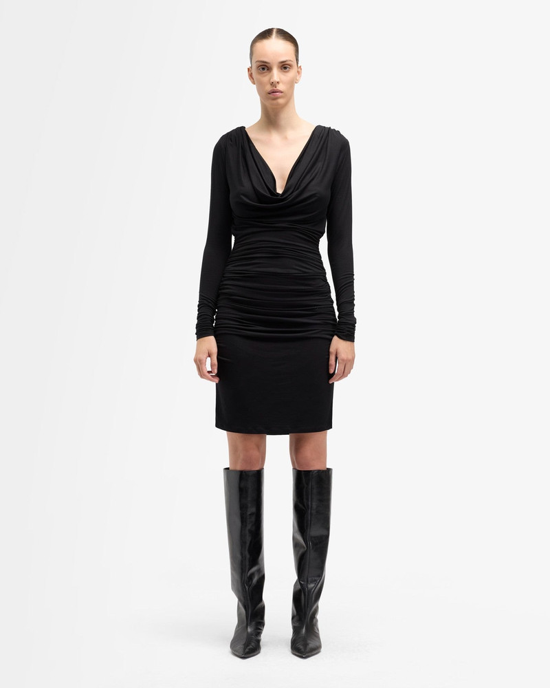 7 For All Mankind Draped Dress in Black outlook