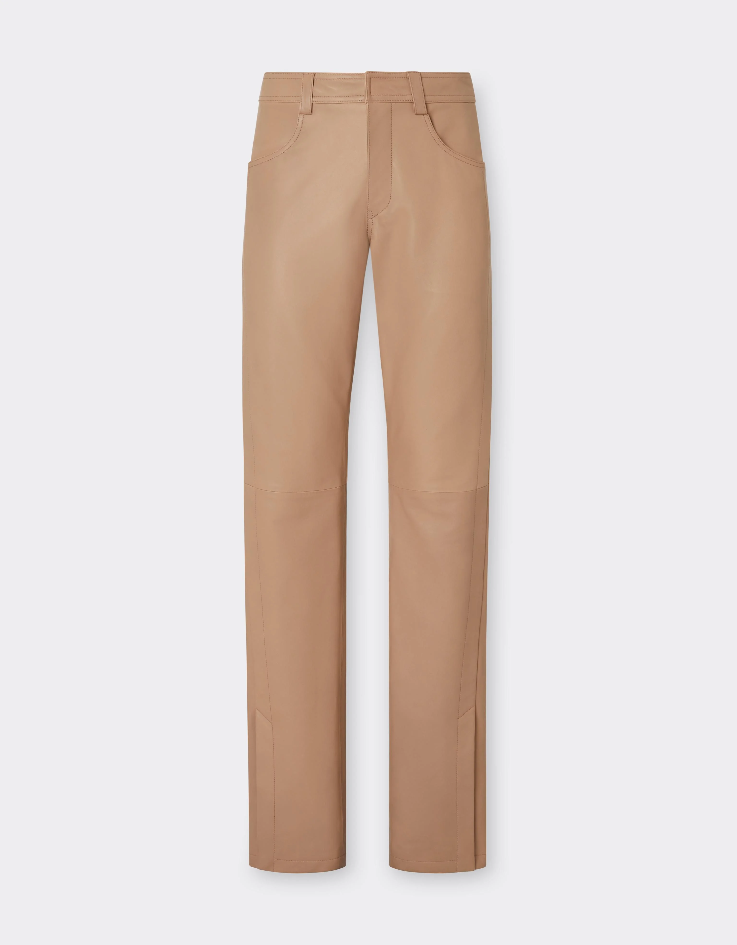 Leather Trousers with Buckle at the Back - 1