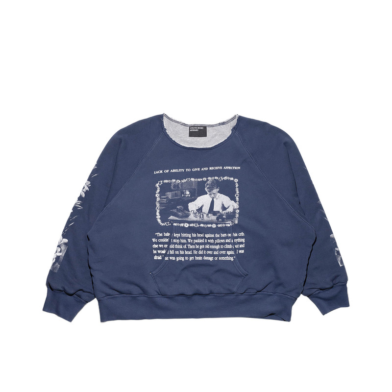 HEAD AGAINST THE BARS LINED RAGLAN CREWNECK SWEATSHIRT 1