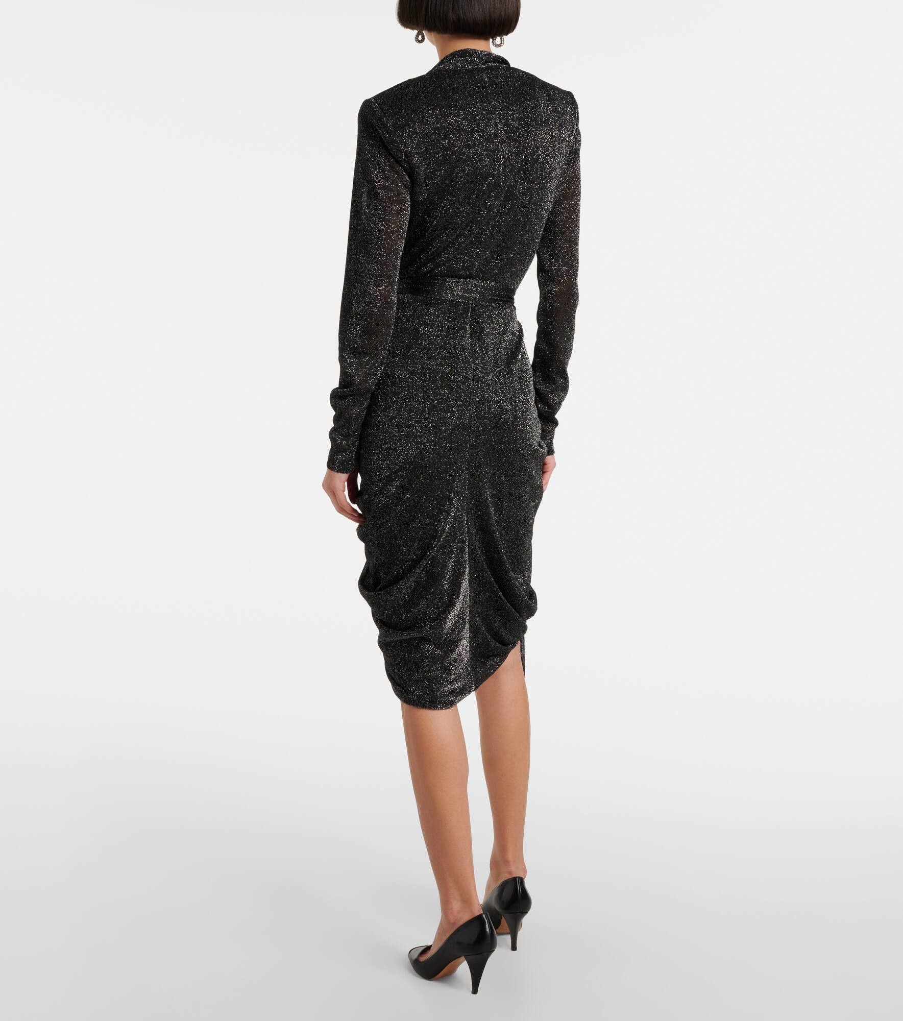 Cleora lamé wrap dress - 3