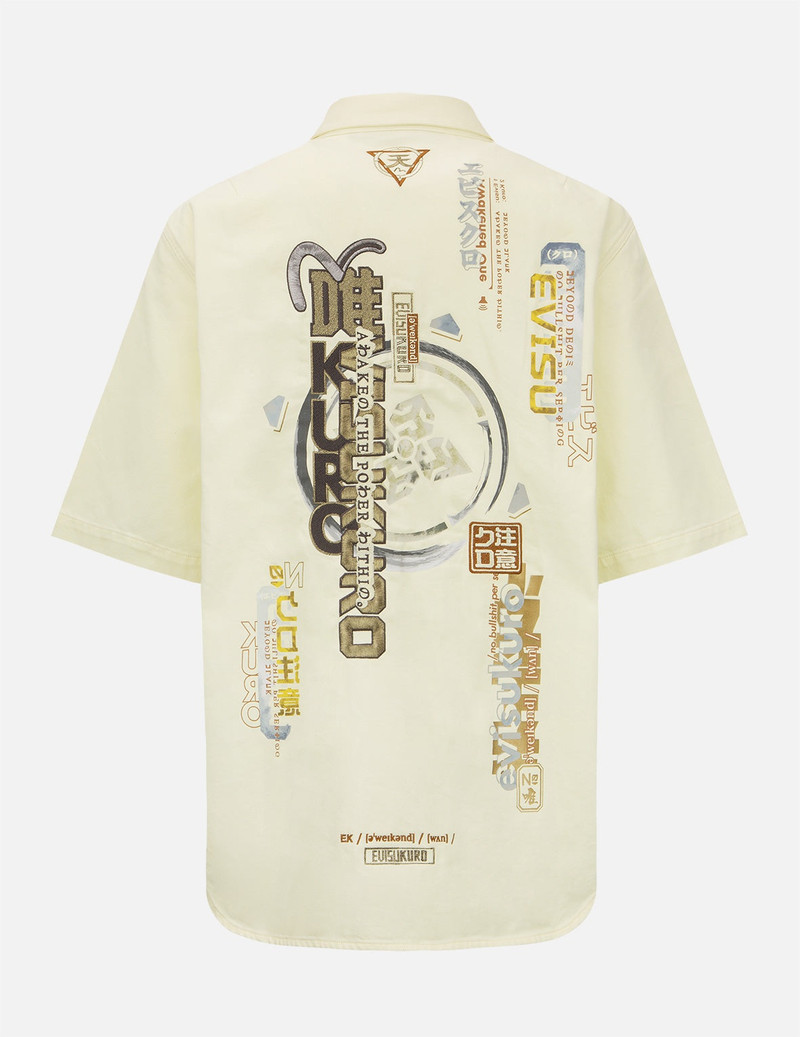 EVISU Multi-Language Logo Embroidery Shirt Jacket outlook