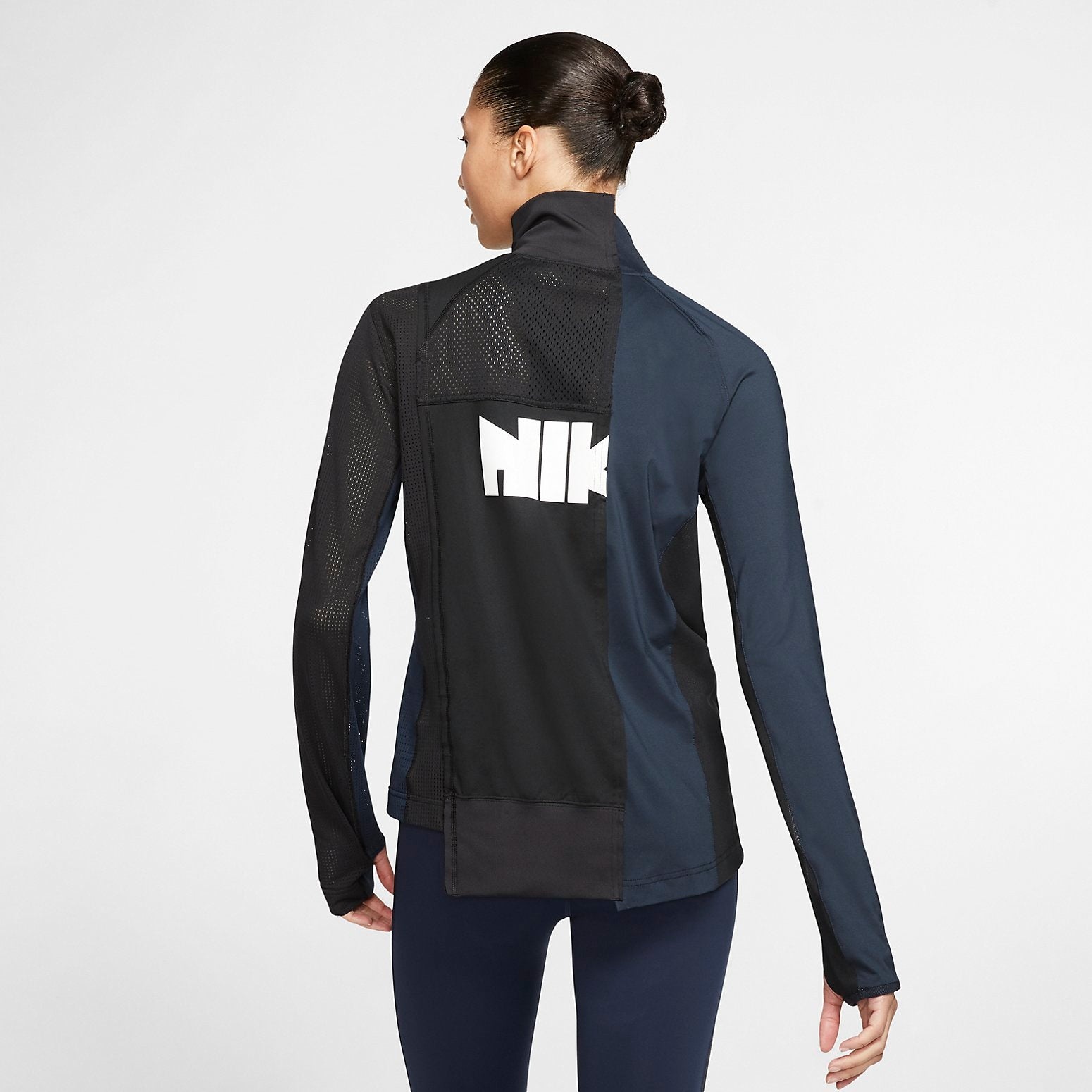 (WMNS) Nike x Sacai Half Zip Running Jacket 'Black Blue' CD6308-010 - 4