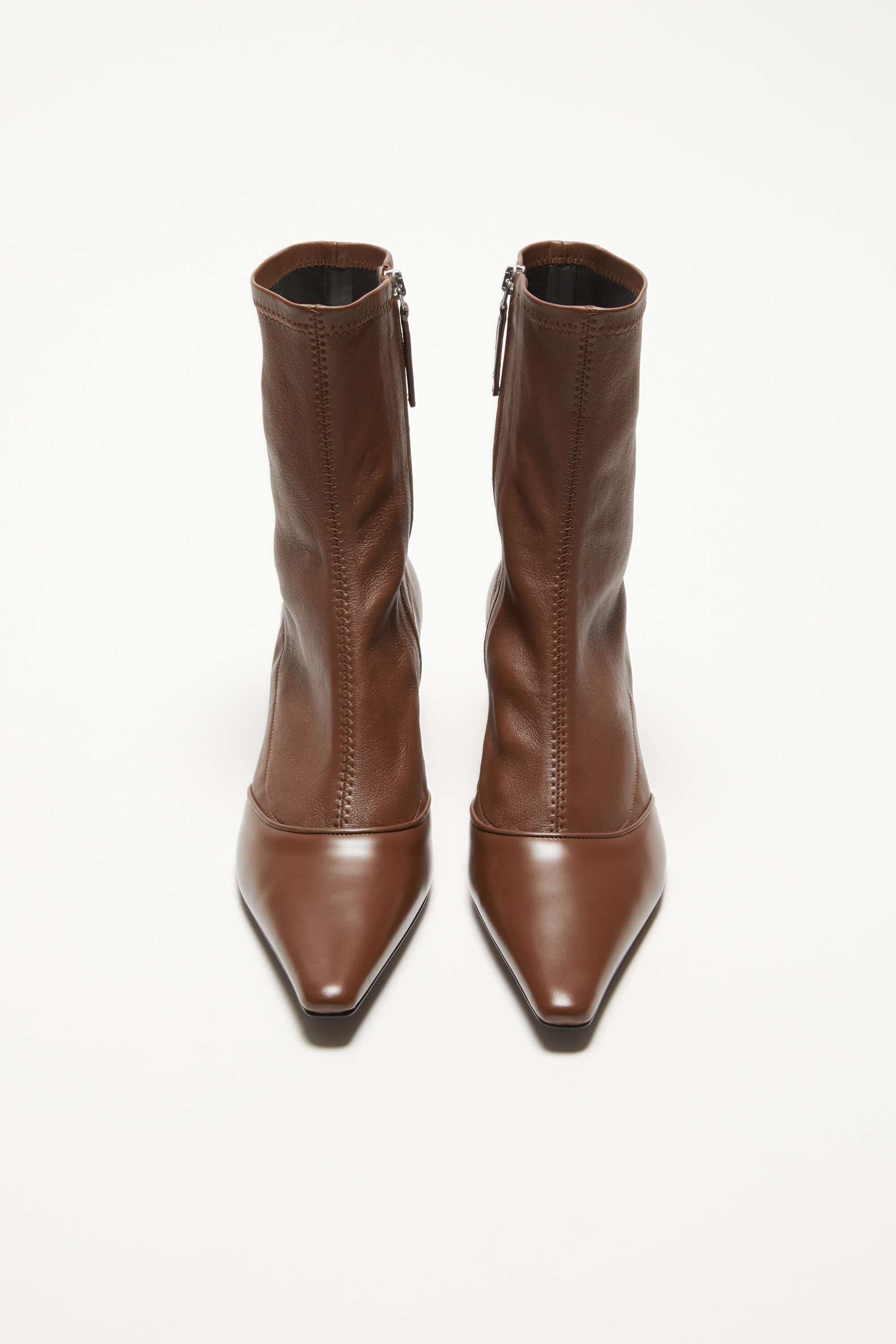 Heeled ankle boots - Cognac brown - 3