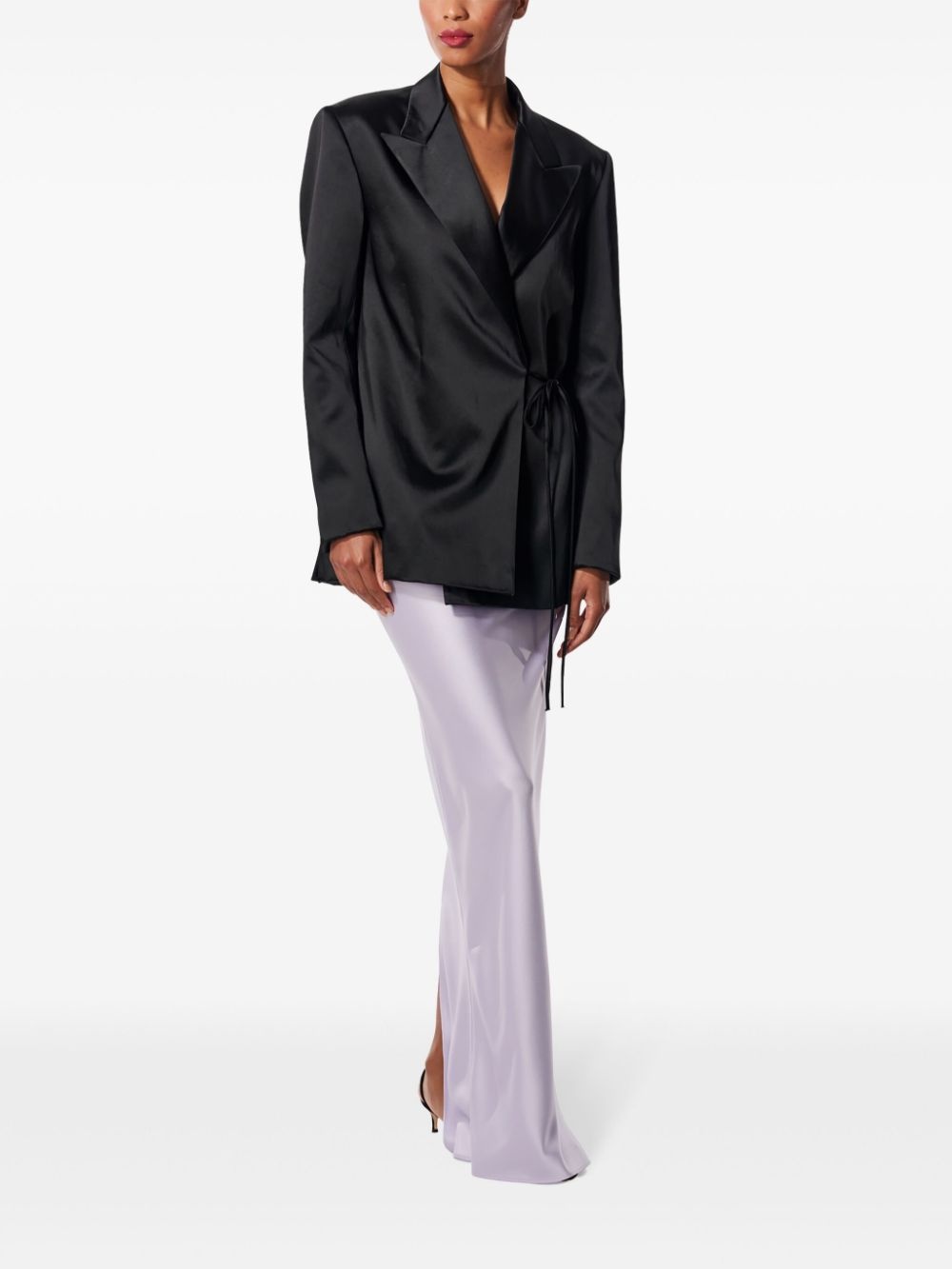 satin wrap blazer - 2