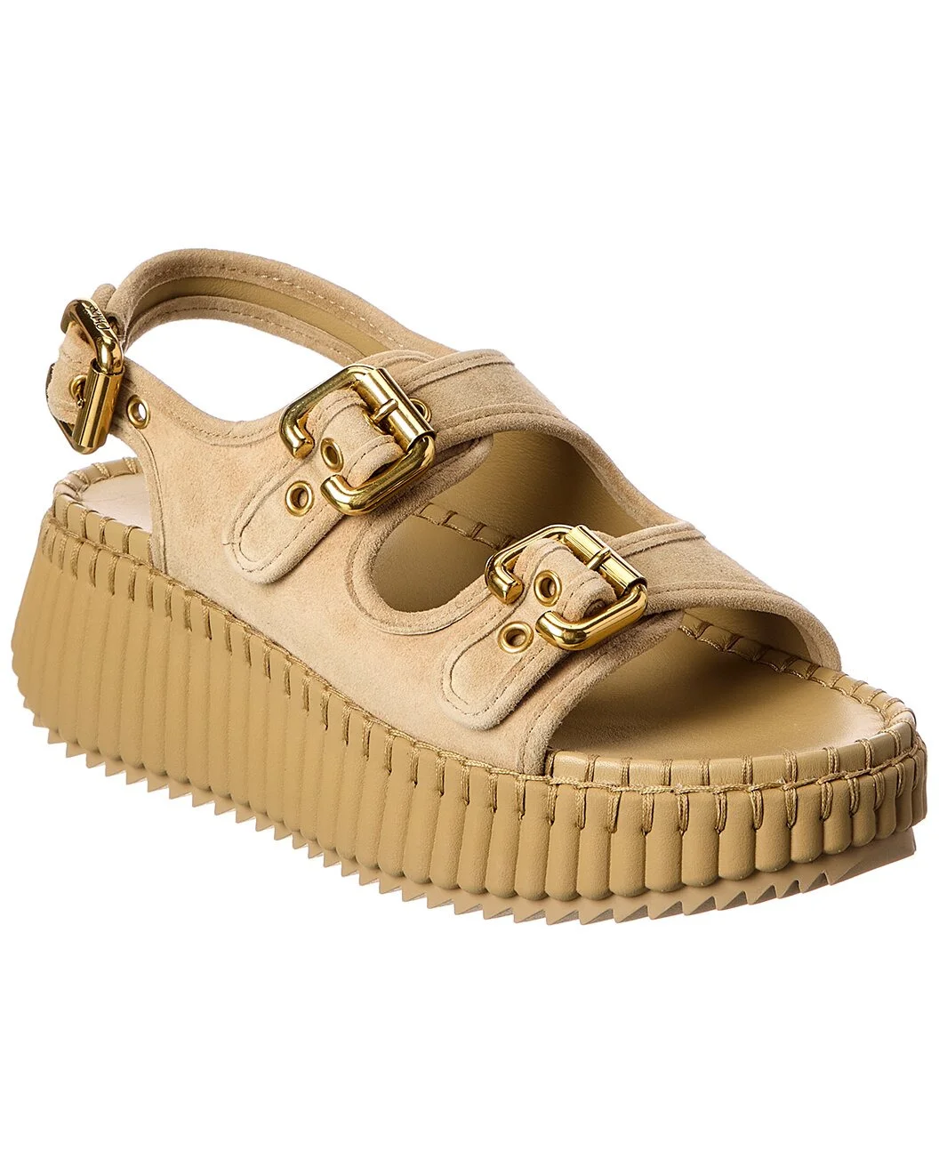 Chloé Nama Suede Wedge Sandal - 1