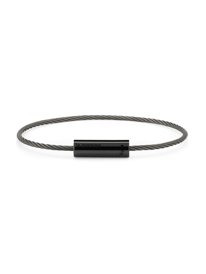 Men's 5G Polished Ceramic Cable Bracelet - Black 1