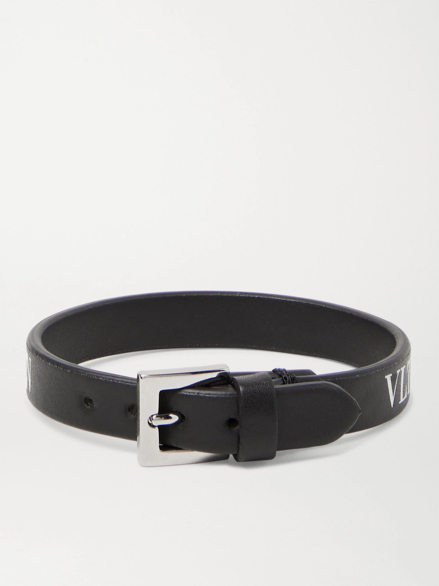 Valentino Garavani Logo-Print Leather Bracelet - 3