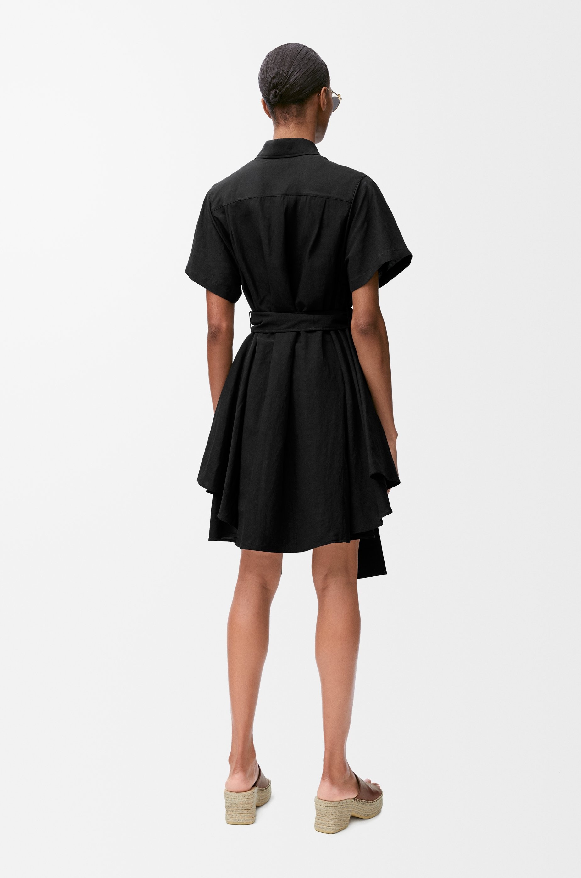 Shirt dress in viscose and linen - 4