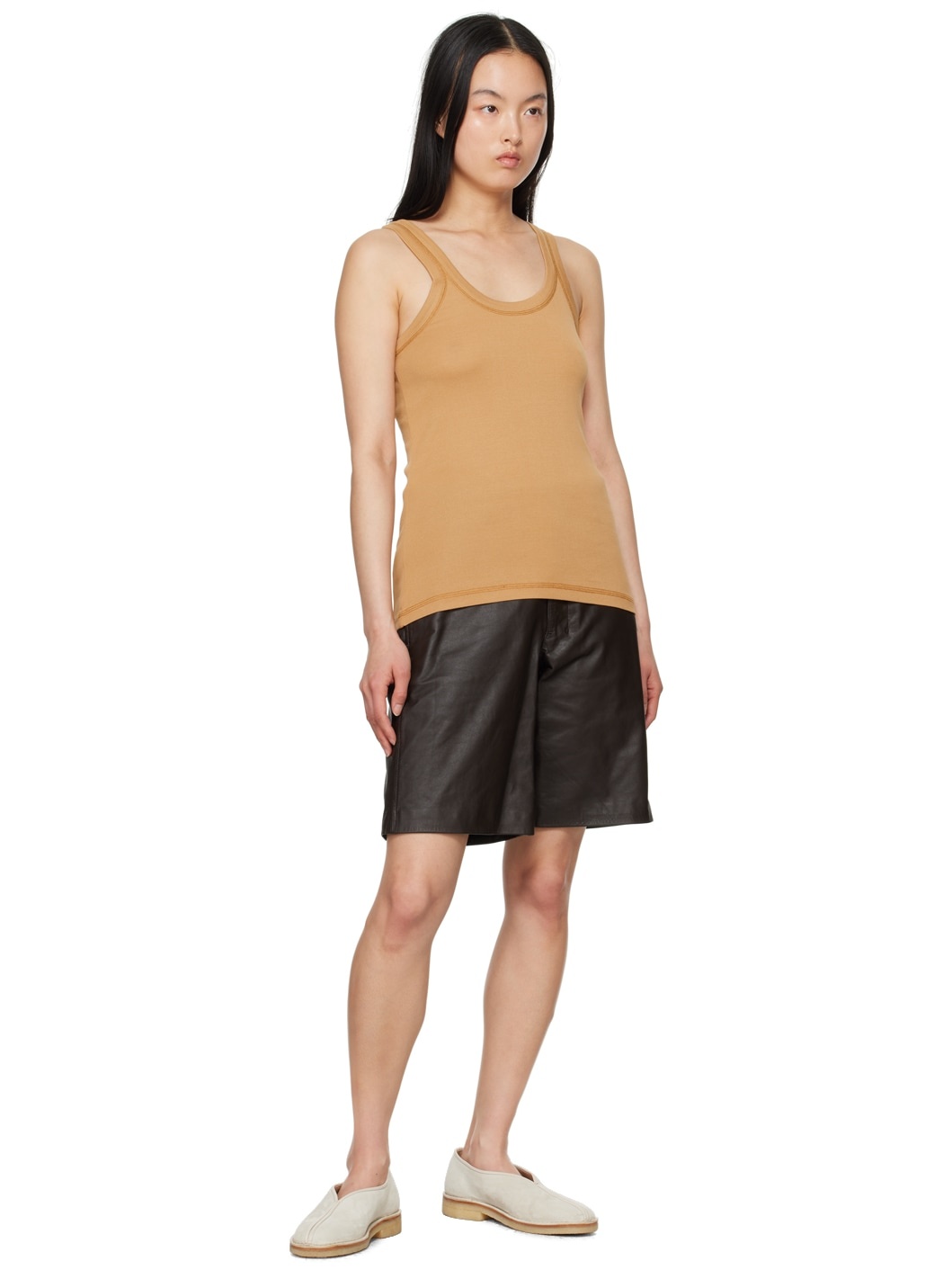 Orange Rib Tank Top - 4