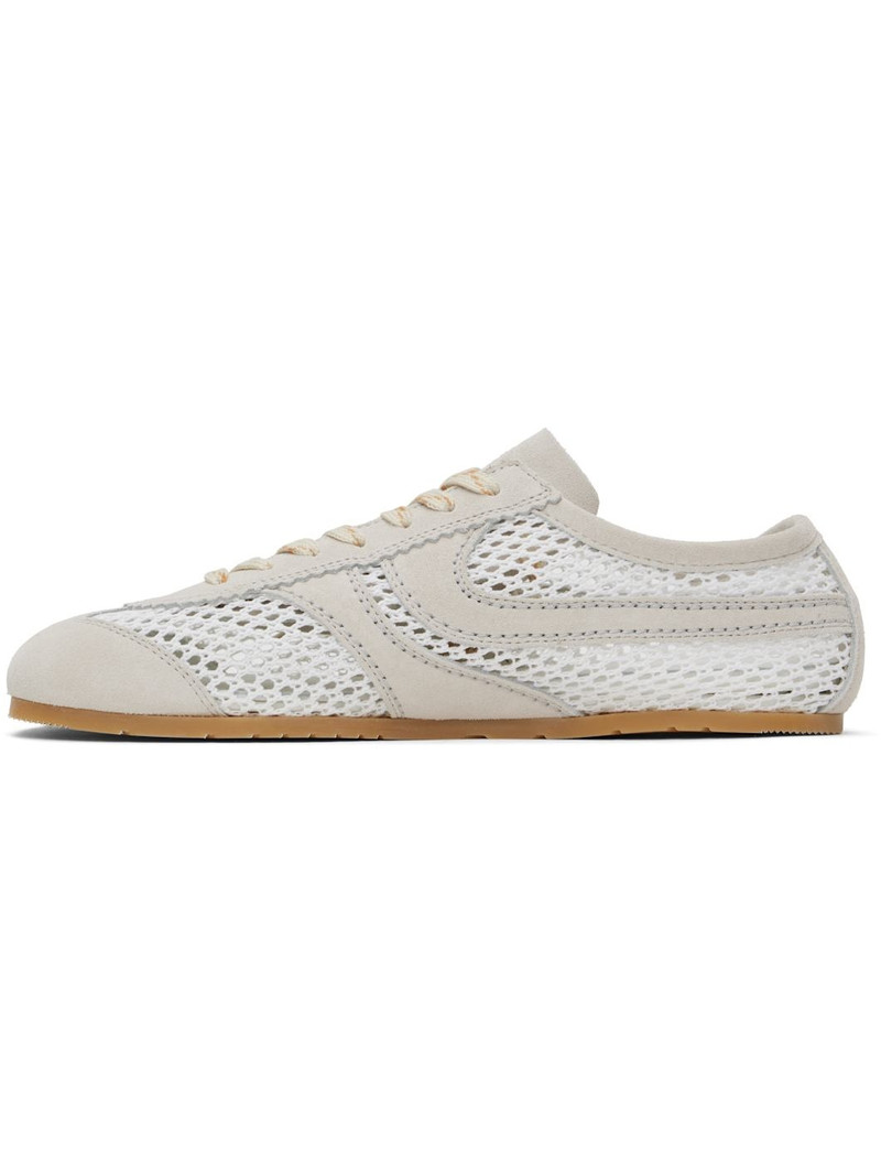 Dries Van Noten White & Beige Suede Sneakers outlook