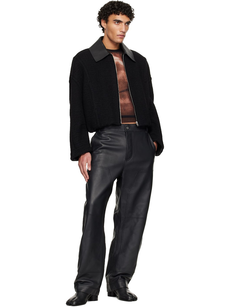 Jean Paul Gaultier Black Heavy Wool Bomber Jacket outlook