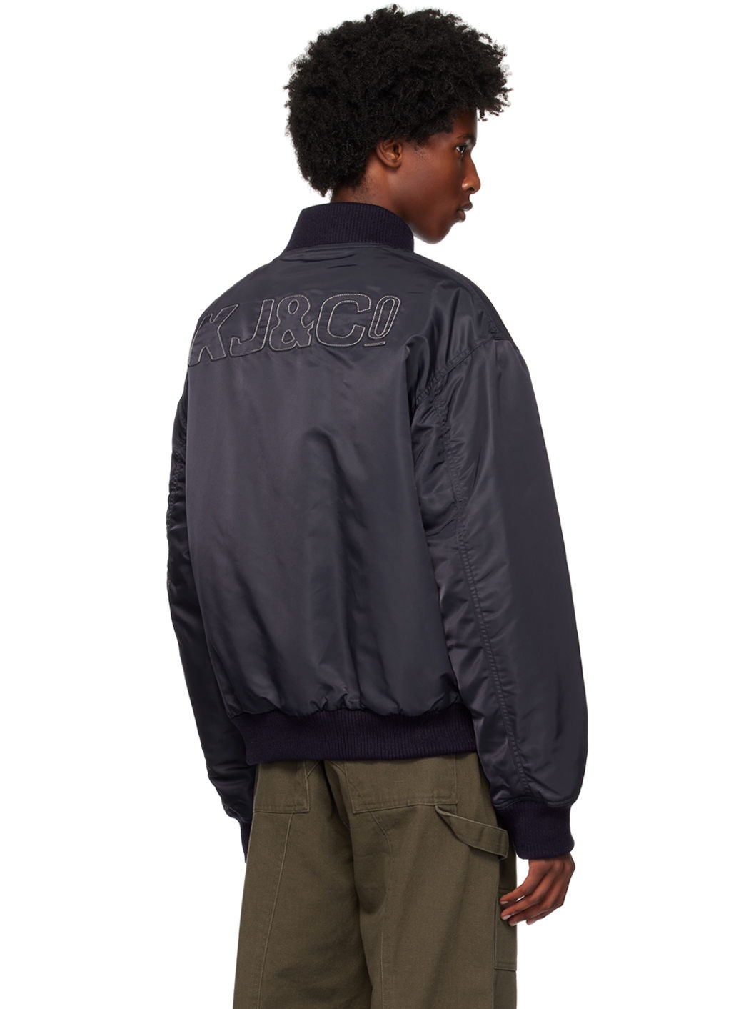 Navy Embroidered Logo MA-1 Bomber Jacket - 3