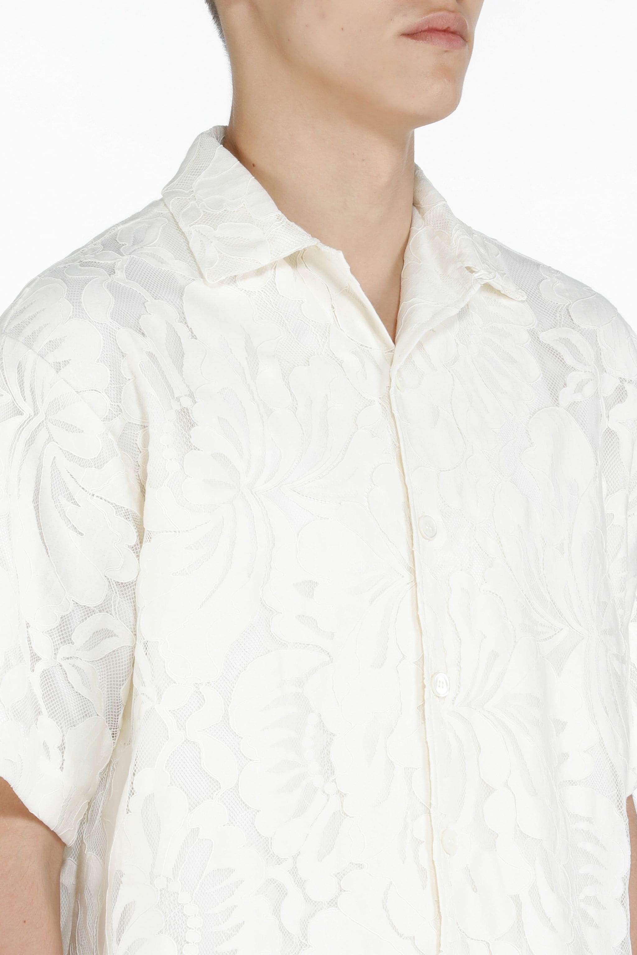 FLORAL-APPLIQUÉ SHIRT - 5
