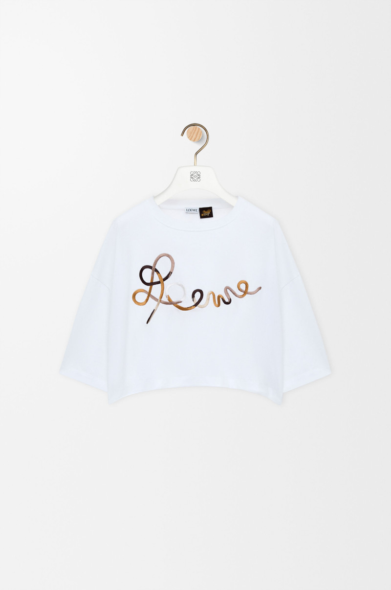 Cropped fit T-shirt in cotton 1