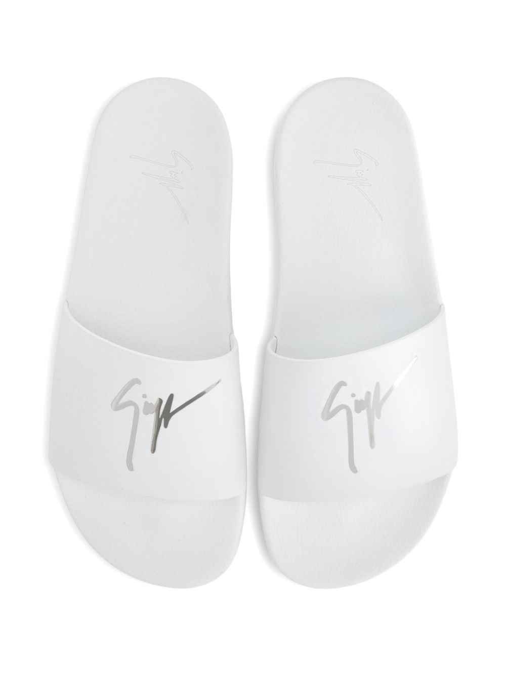 Brett logo-embellished leather slides - 3