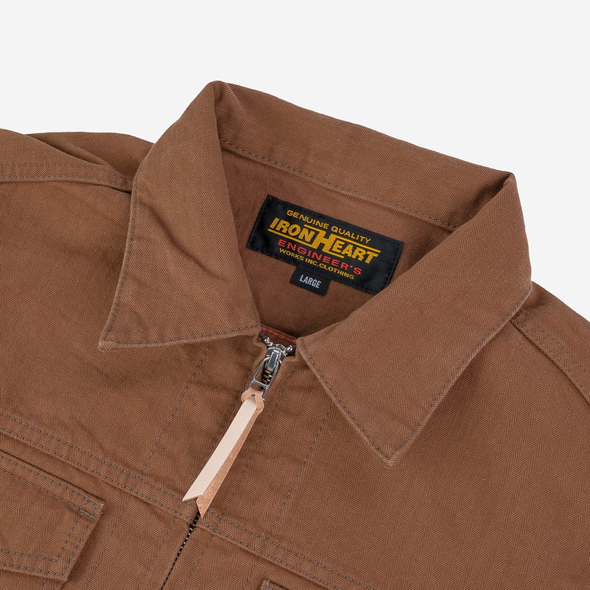 IHJ-124-BRN 10oz Herringbone Work Jacket - Brown - 7
