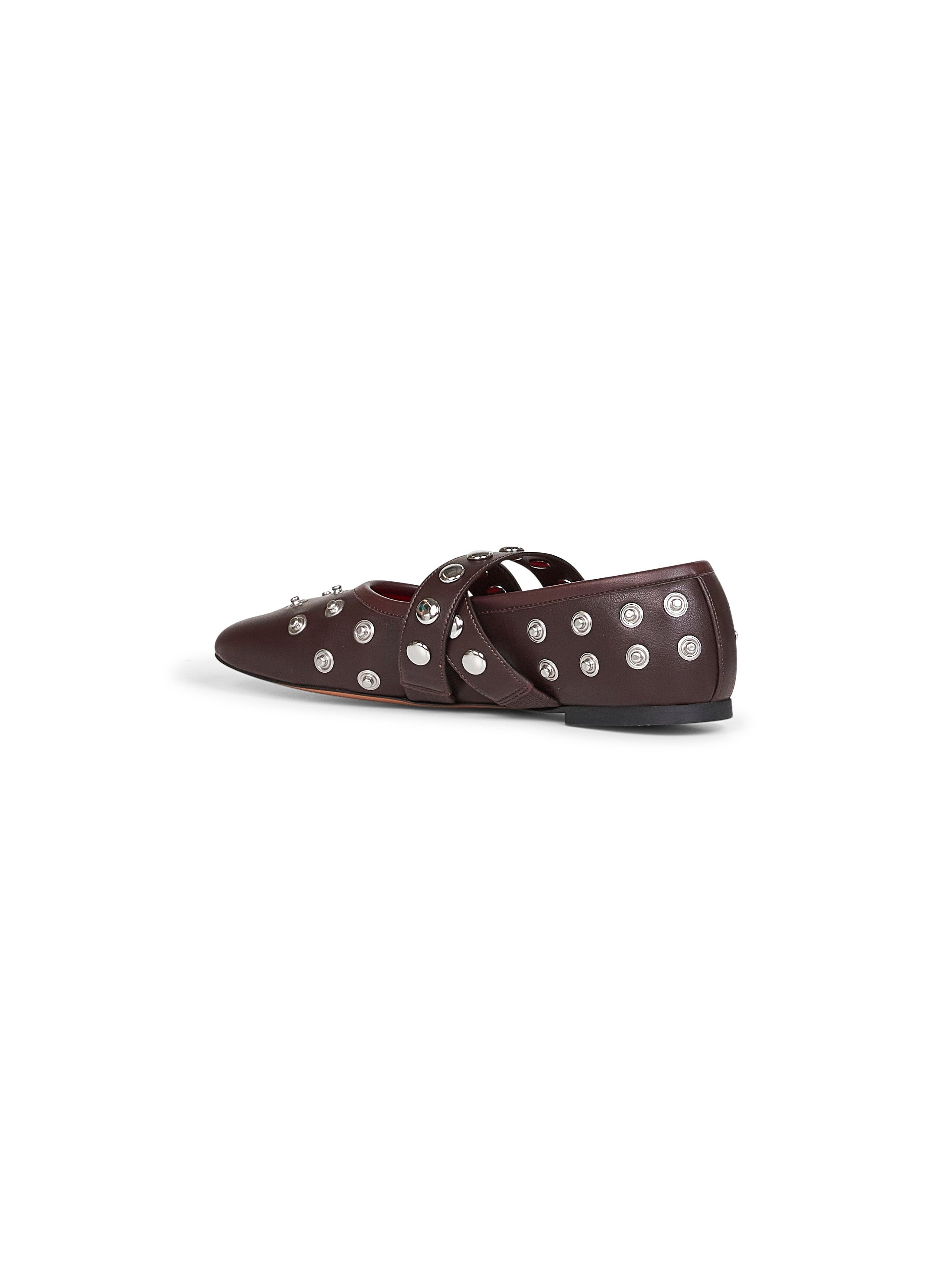 Brown Ryder Popper-Studded ballet flats - 3