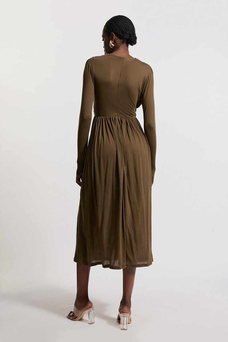 Premium Tencel Jersey Wrap Detail Midi Dress 3