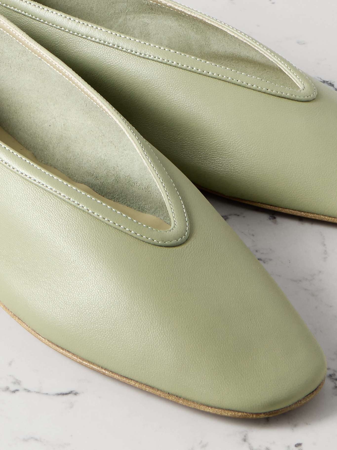 Luna leather ballet flats Green - 4